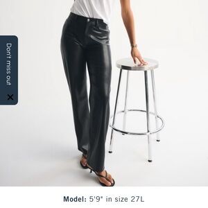 Abercrombie & Fitch Curvy Love Criss-Cross waistband Vegan Leather 90s Straight